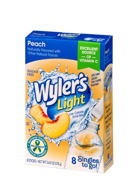 Wylers Light Peach Drink Mix Singles To Go; 8 Count; 12 Per Case - High Mart Wholesale