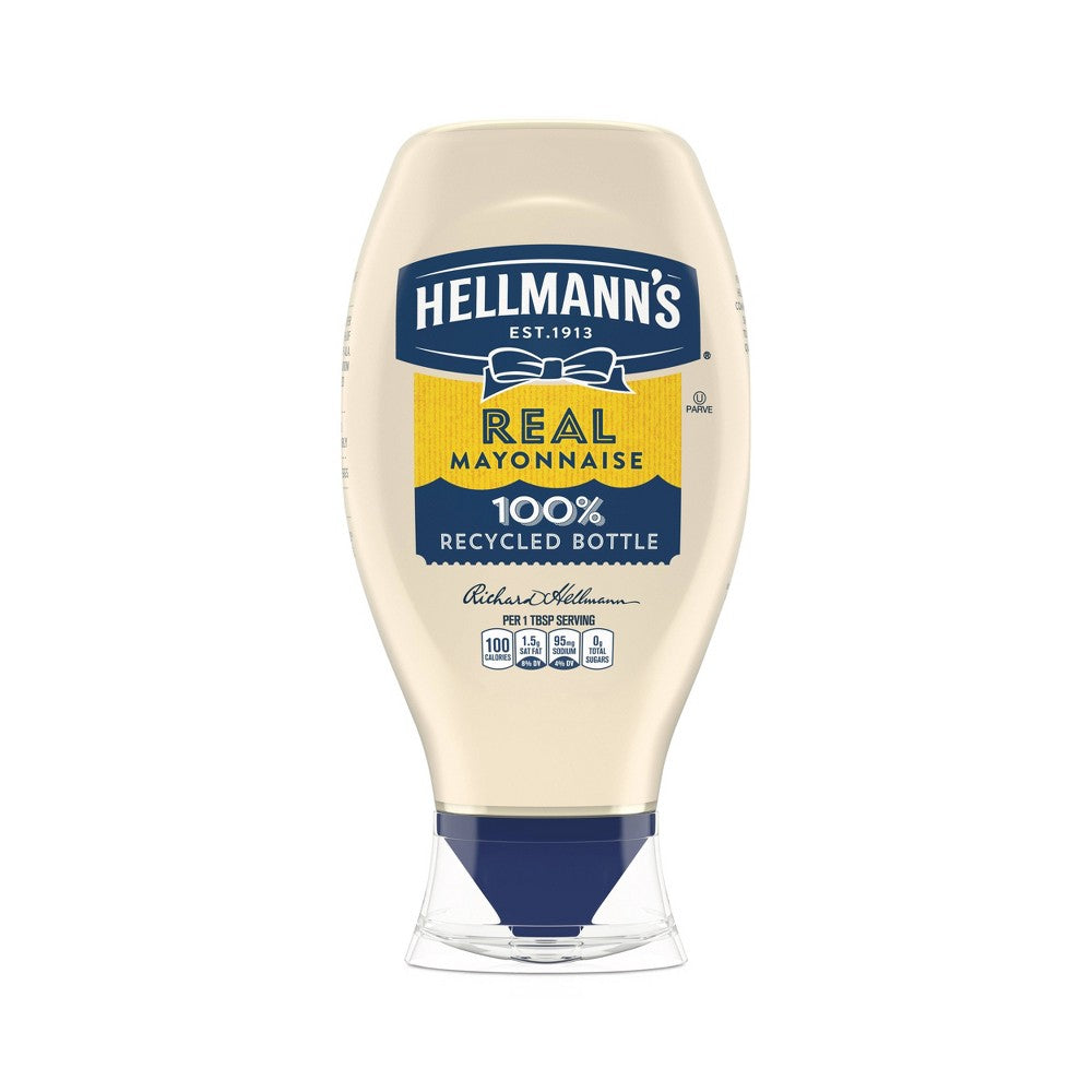 Hellmann's Squeeze Bottle Real Mayonnaise Bottle; 20 Fluid Ounce; 12 Per Case - High Mart Wholesale