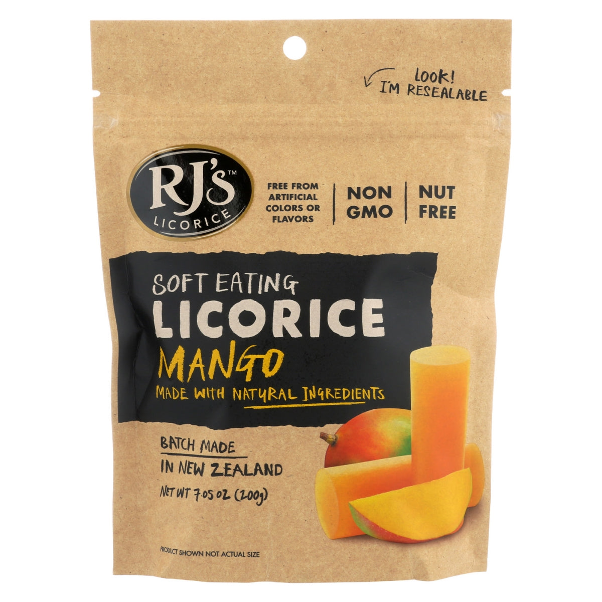 Rj's Mango Soft Eating Licorice; 7 Ounce; 8 Per Case - High Mart Wholesale