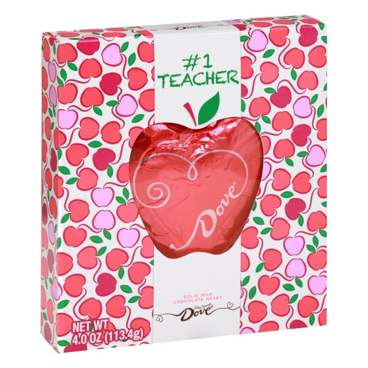 Dove Solid Teacher Heart Valentine; 4 Ounces; 6 Per Box; 2 Per Case