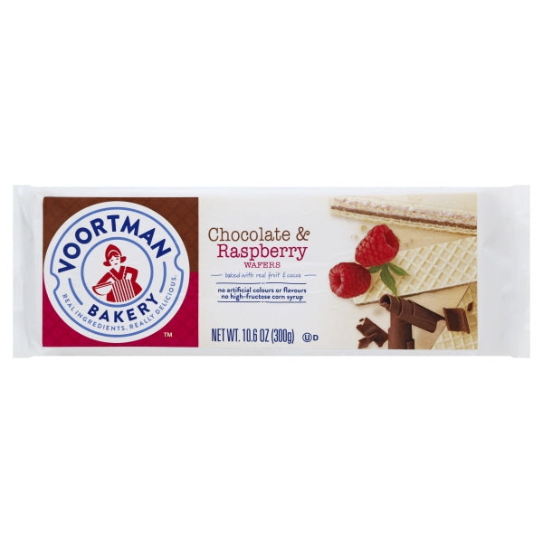 Voortman Chocolate & Raspberry Wafers; 10.6 Ounces; 12 Per Case - High Mart Wholesale