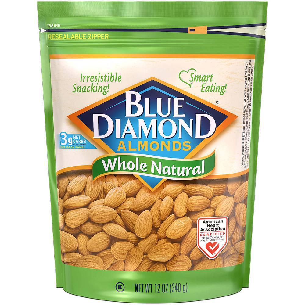 Blue Diamond Almonds Almonds Whole Natural 12Oz; 12 Ounces; 6 Per Case - High Mart Wholesale