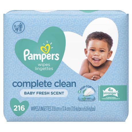 Pampers Baby Wipes Complete Clean Scented; 216 Count; 4 Per Case