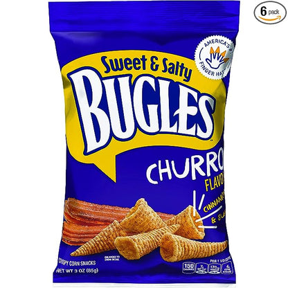 Bugles Corn Snacks, Sweet and Salty Churro, 3 Oz