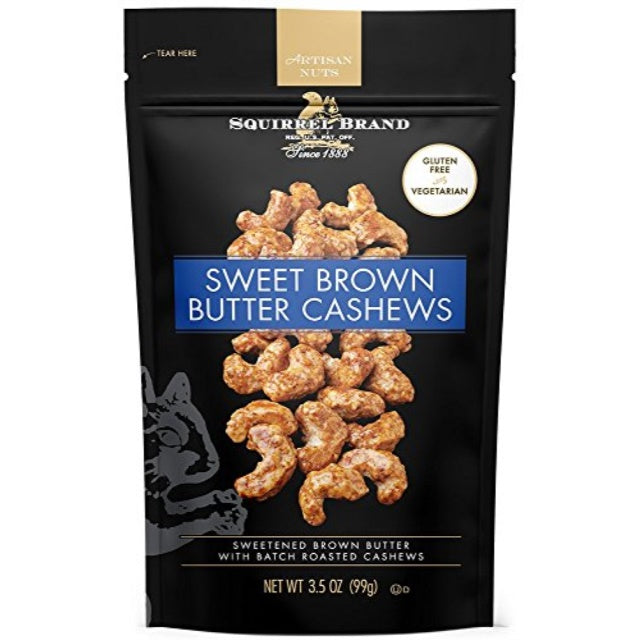 Squirrel Sweet Brown Butter Cashews; 3.5 Ounces; 6 Per Case - High Mart Wholesale