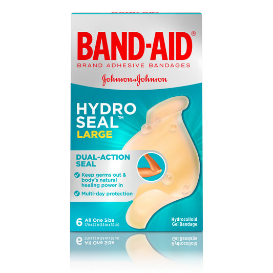 Band Aid Hydro Seal Large; 6 Count; 6 Per Box; 4 Per Case - High Mart Wholesale