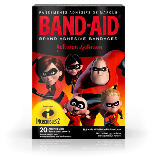 Band Aid Incredibles Two Assortment; 20 Count; 6 Per Box; 4 Per Case - High Mart Wholesale