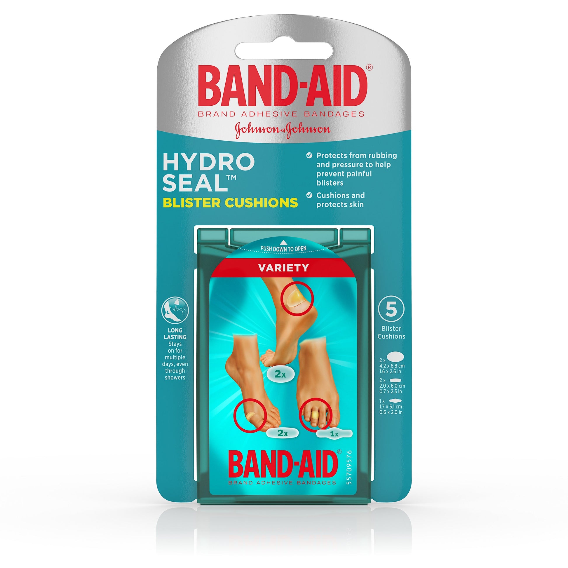 Band Aid Hydro Seal Blister Cushion Assortment; 5 Count; 6 Per Box; 12 Per Case - High Mart Wholesale