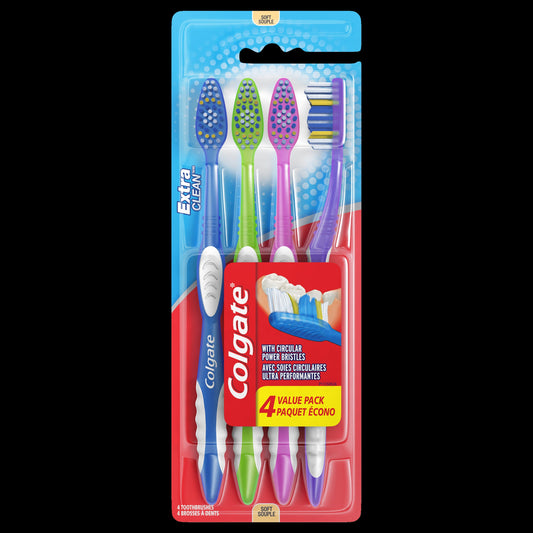 Colgate Manual Toothbrush Extra Clean 4 Pack; 4 Each; 6 Per Box; 3 Per Case