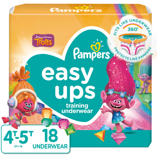 Pampers Easy Ups Jumbo Girl 4T5t; 18 Count; 3 Per Case