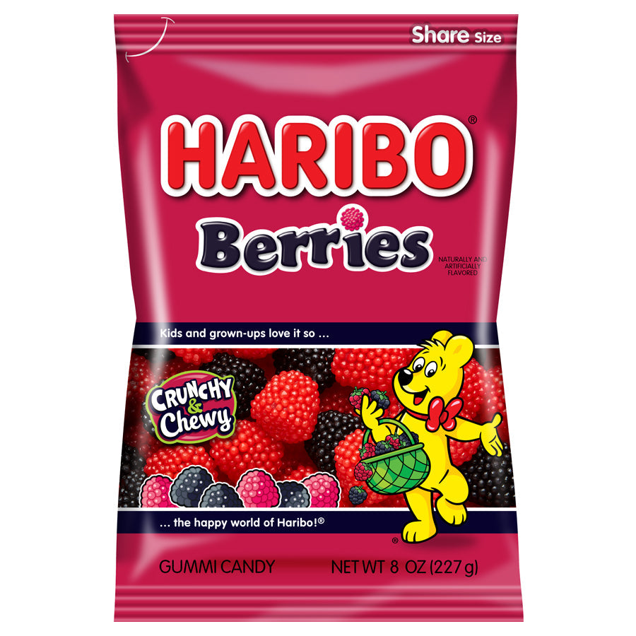 Haribo Confectionery Berries Gummi Candy; 8 Ounce; 10 Per Case - High Mart Wholesale