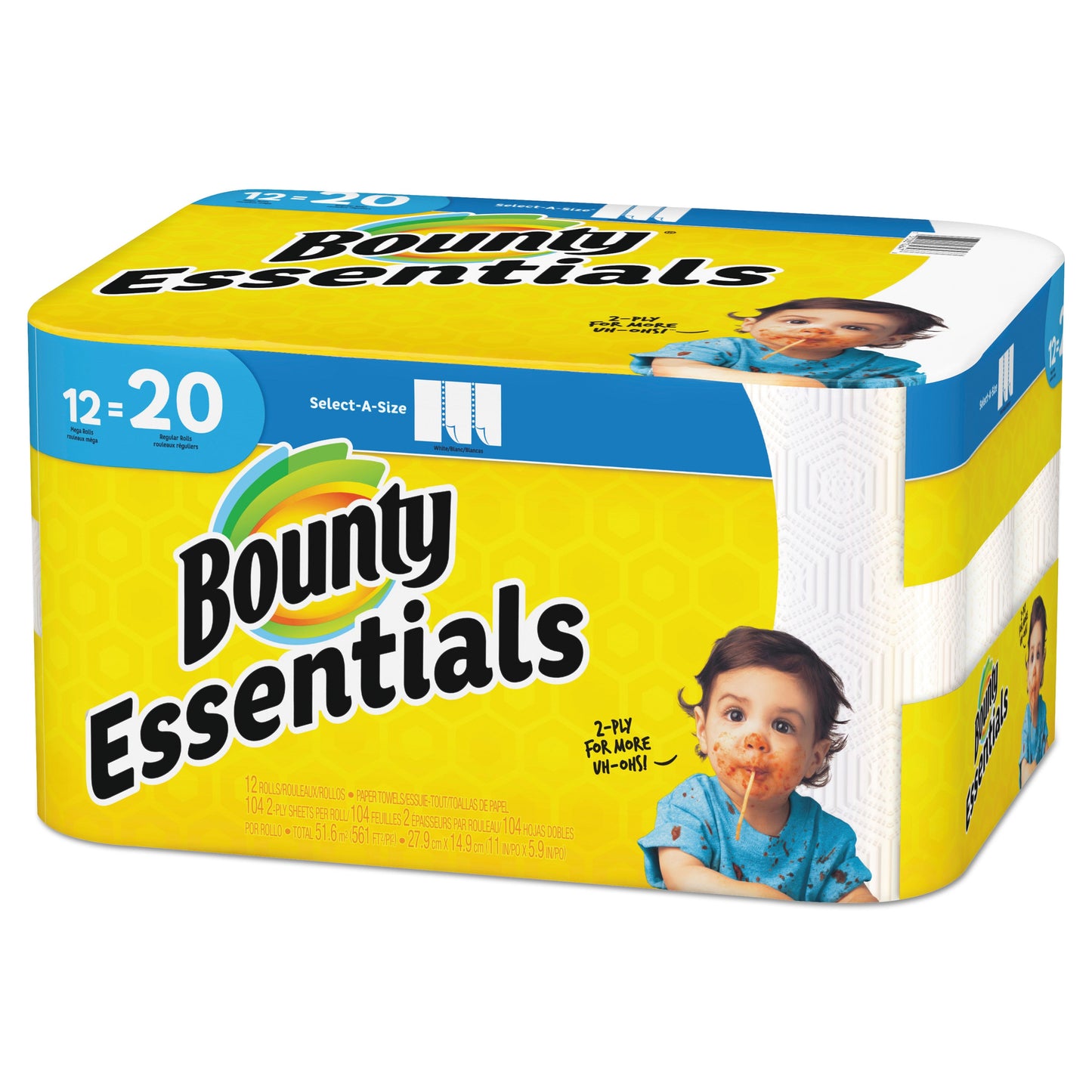 Bounty Essentials Select A Size Paper Towel White 1 12Ea; 12 Count; 1 Per Case