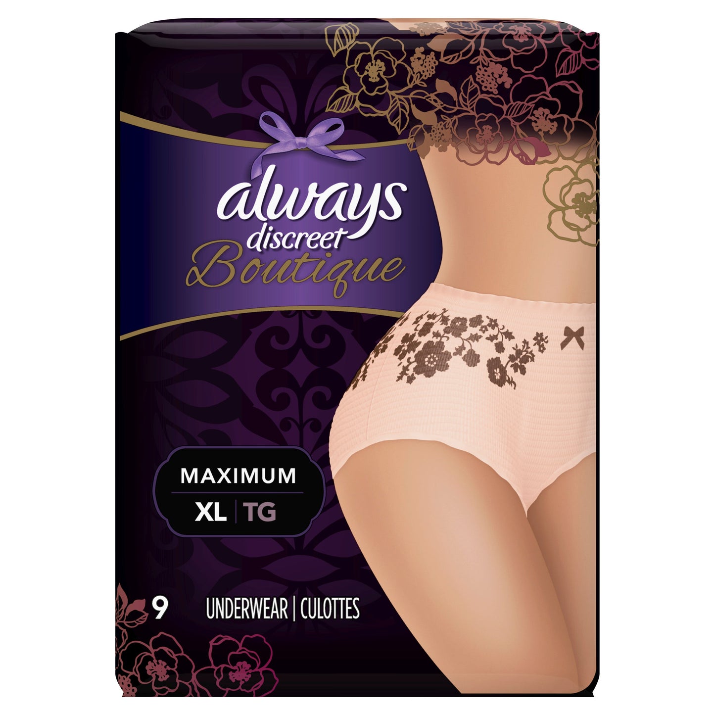 Always Discreet Boutique Incontinence Underwear For Women; 9 Count; 2 Per Case