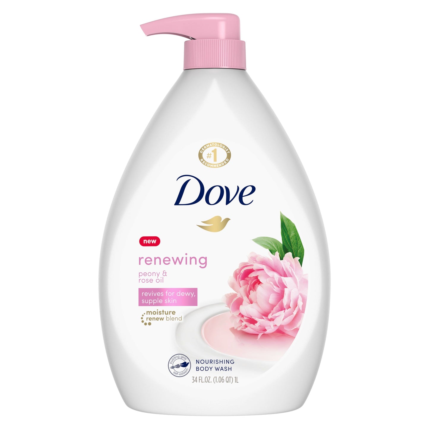 Dove Rose Oil Peony Body Wash; 34 Fluid Ounce; 3 Per Case