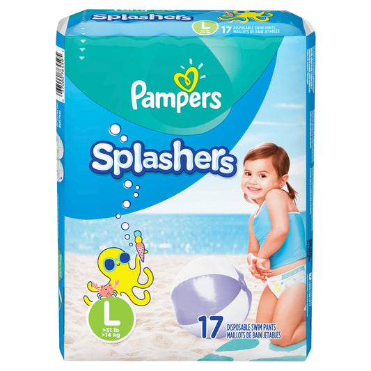 Pampers Splashers Swim Diapers Size 5 Jumbo; 17 Count; 6 Per Case