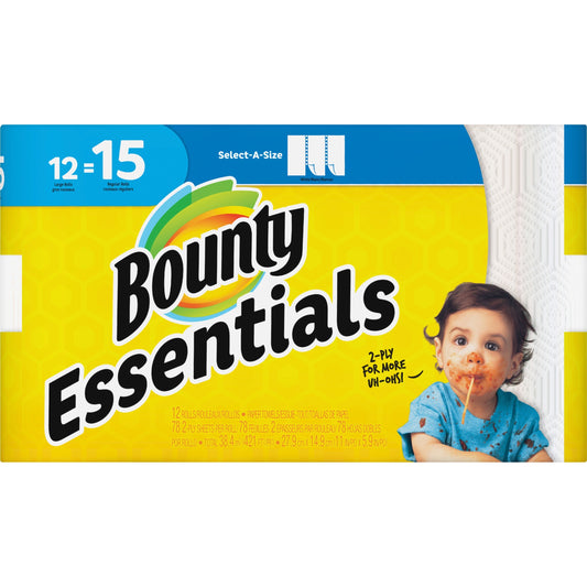 Bounty Paper Towel Essentials Lrg Roll White Select A Size; 421 Square Foot; 1 Per Case