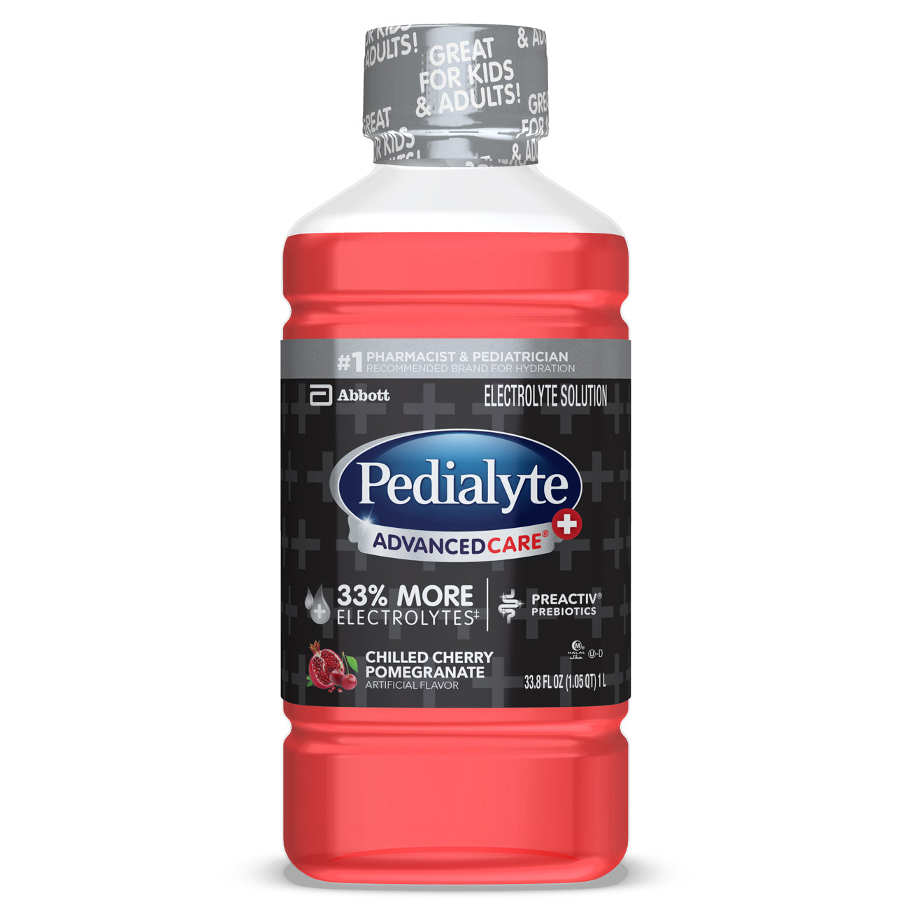 Pedialyte Advance Care Plus Chilled Cherry Pomegranate Flavored Electrolyte Solution; 33.8 Fluid Ounce; 4 Per Case - High Mart Wholesale