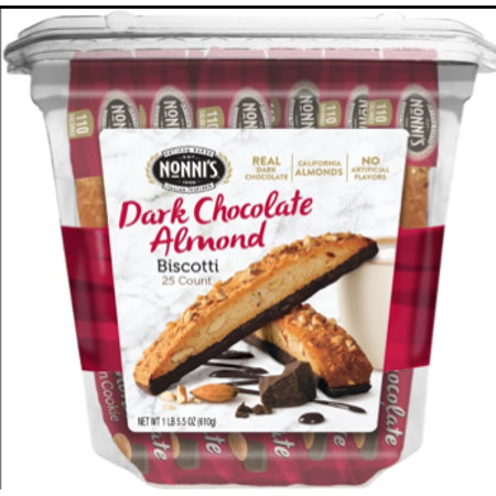 Nonni's Food Company Dark Chocolate Almond Cookie; 1 Each; 4 Per Case - High Mart Wholesale