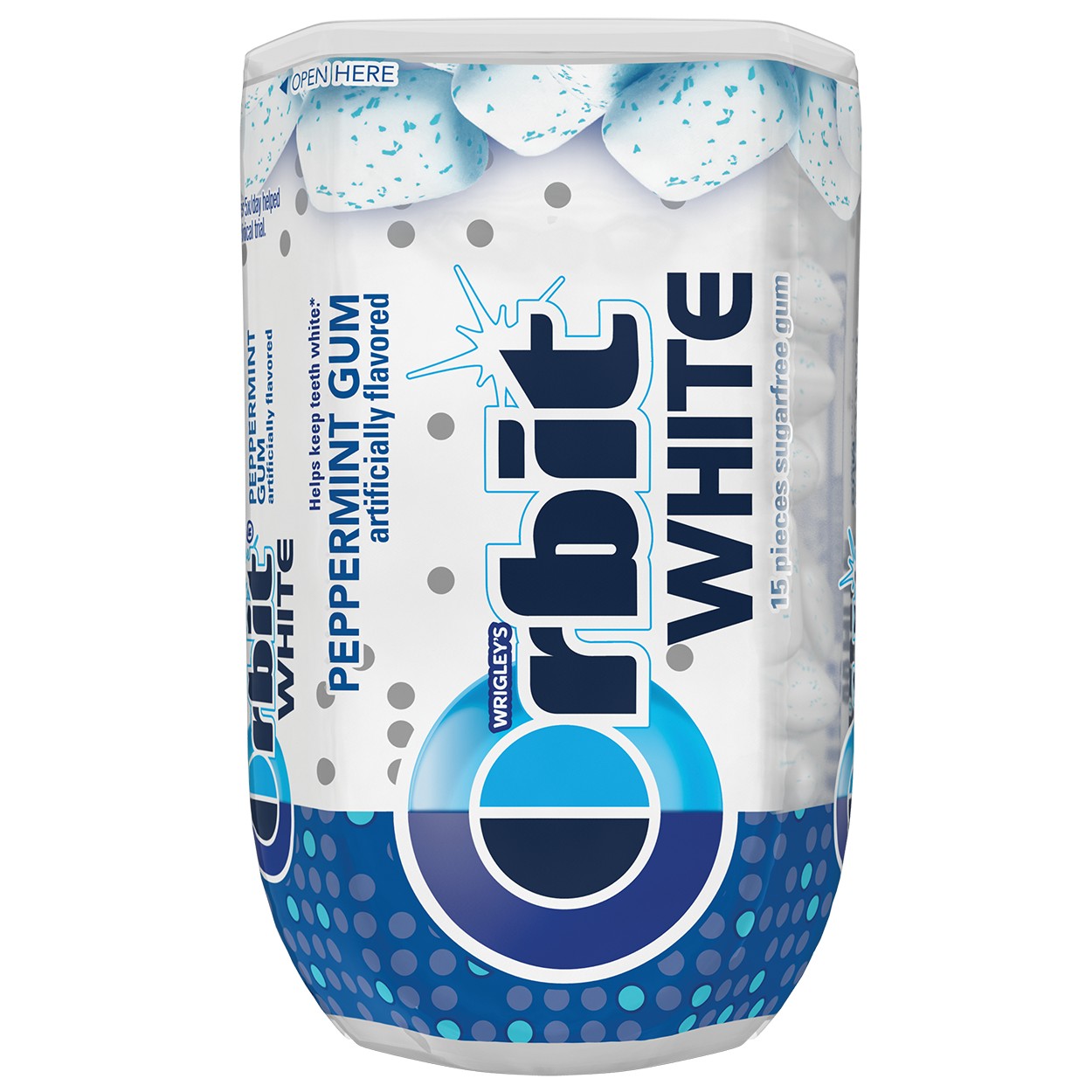 Orbit White Soft Peppermint Gum; 15 Piece; 9 Per Box; 10 Per Case