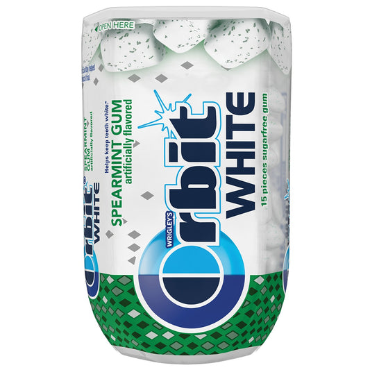 Orbit White Sugar Free Spearmint Gum; 15 Piece; 9 Per Box; 10 Per Case