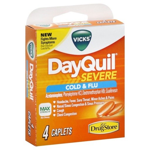 Vicks Dayquil Lil Drug Store Trial Dayquil Severe; 4 Count; 6 Per Box; 96 Per Case - High Mart Wholesale