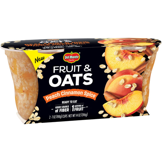 Del Monte Peach And Oats Cup; 7 Ounce; 6 Per Case